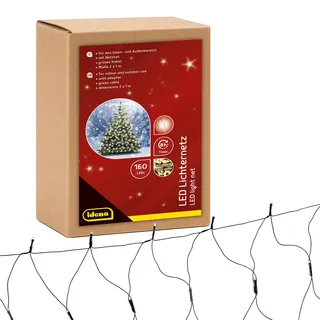 IDENA Lichterkettennetz LED 2 x 1 m Warmweiß