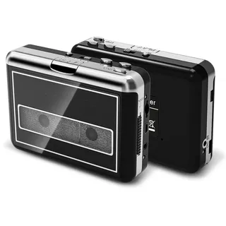 Tragbarer Kassettenspieler, konvertiert Kassetten in MP3, Kompatibel mit Computern/Laptops, Automatischer Rücklauf – Digitale Aufnahme von Kassettenmusik