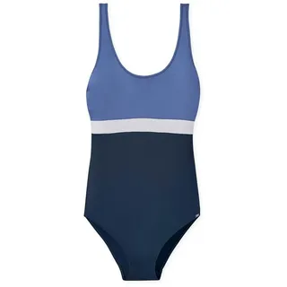 SCHIESSER Badeanzug Ocean Swim Blau/Weiß 44 Cup D/E