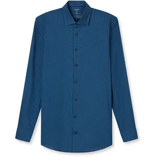 Olymp Businesshemd OLYMP Level Five body fit Jerseyshirt", Herren, Gr. 44, Normaler Arm, rauchblau, 92% Baumwolle, 8% Elasthan, Hemden,