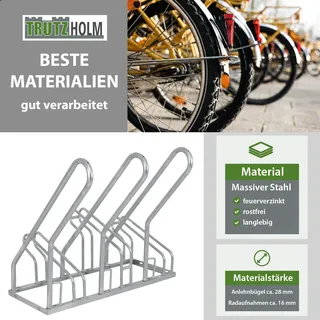 Baumarktplus Fahrradständer für 6 Fahrräder 210x40x85 cm Stahl feuerverzinkt 2x3 höhenversetzt mit Anlehnbügel