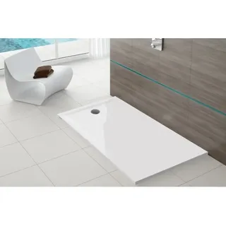 Hoesch Mineralguss-Duschwanne Muna S 140x80x3cm, weiß matt, ohne Antirutsch