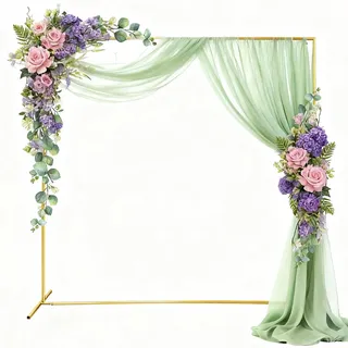 Quadratischer Hochzeitsbogen Aus Metall - 2x2m Verstellbares Gestell 2x2m In Gold - Für Hochzeiten, Geburtstage, Feste & Partys