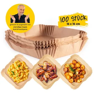 rachs kochwerk Backpapier-Schalen für Heißluft-Fritteusen 100er-Set