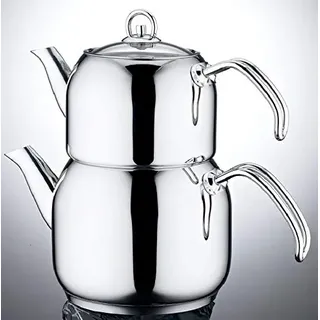 Mini Türkischer Teekocher Set Caydanlik Teekanne Edelstahl Kanne