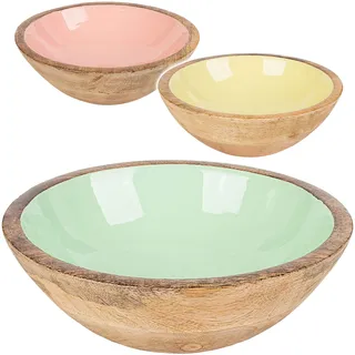 alles-meine.de GmbH Kunststoff & Holz - Schale/Schüssel - Müslischale - Obstschale & Salatschale/Dekoschale - bunt - Ø 20,5 cm - groß - Holzschüssel - Servierschüssel - Suppe..