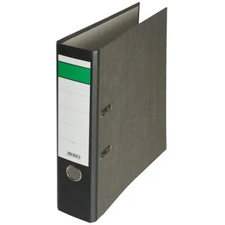 Leitz Ordner Grüner Balken 220408, A4 80mm breit Karton schwarz