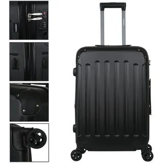 AREBOS Premium Hartschalenkoffer Reisekoffer mit 4 Rollen und TSA Schloss Schwarz Größe XL - direkt vom Hersteller - Schwarz