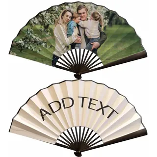 WERWAES Handfächer Personalisierte Fotos Fächer Hochzeit Handfächer Bambus Sommer Gastgeschenke zur Hochzeit der Originalität Personalisierte Geschenk