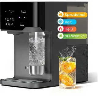 Hydrofast Wasserfilter C300 RO-Wasserfilter, Eiswasser und Sprudelwasser, 5-stufige Filterung mit UV-Sterilisation schwarz