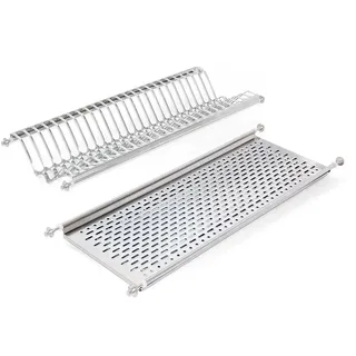 Emuca - Abtropfsystem für das Geschirr, Schranktiefe 70cm, Innenraum 635-670mm, Edelstahl