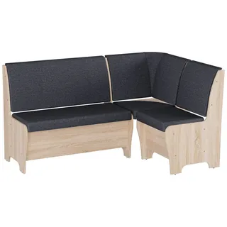 RODNIK Eckbank Tunis 150x120 cm, Sitzbank gepolstert, Truhenbank (Grau - Sonoma Eiche)