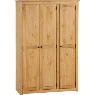 CARO-Möbel Kleiderschrank CANCUN - Massiver 3-türiger Schlafzimmerschrank, Kiefer, gebeizt/gewachst