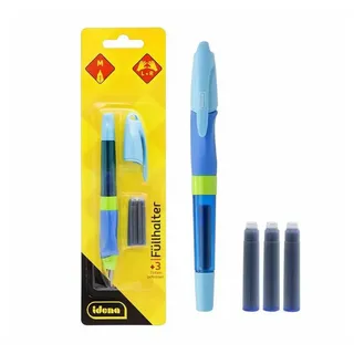 IDENA Spiel Idena Premium Füllhalter Set - Eleganter blauer Füllhalter mit 3 Tinte