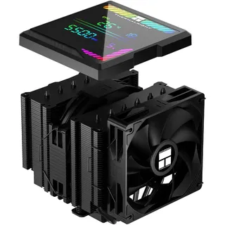 TR-Thermalright Peerless Assassin 140 Digital Black CPU-Kühler,Double Tower mit 6 Heatpipes, DualCPU Lüfter-1850U/min,Obere Abdeckung der Digitalanzeigeplatine-Magnetisch,für AM5,Intel LGA1851/1700