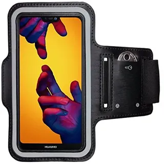 CoverKingz Sportarmband für Huawei P20 Lite - Handy Armband Schwarz | Armtasche mit Schlüsselfach, Oberarm Halterung, Sport Laufarmband