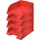 Briefkorb A4 4er Pack extra großem Fassungsvermögen in Premium-Qualität Stapelbare Ablagefächer als Schreibtisch-Organizer Kombinierbar Plus-Serie Rot 52330025