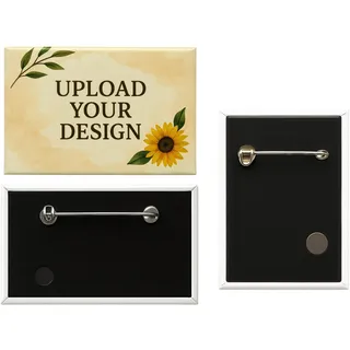 6er Set personalisierte Fotomagnete (Kühlschrankmagnete) oder Ansteckbuttons mit Nadel (78x53 mm) – mit eigenem Foto selbst gestalten - Geschenkbox inklusive – Made in DE (Foto-Button (mit Nadel))