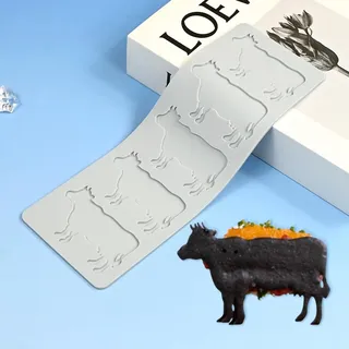 TUKE Silikon-Spitzenform, Kuhmuster, Kuchenformen, flexible Prägematte für Harz, Ton, Schokolade, Fondant, Dekoration und Bastelarbeiten (C_ Kuh)