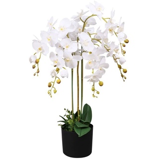 Kunstblumenstrauß Künstliche Orchideen Orchidee, mit Topf 75 cm Weiß, DOTMALL weiß