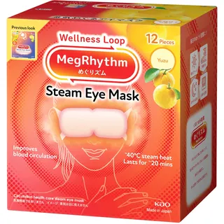 MegRhythm Kao MEGURISM Health Care Dampf Warme Augenmaske, Hergestellt in Japan, Yuzu-Reif, 12 Blatt