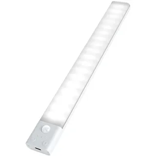 AiQInu LED Schrankleuchten mit Bewegungsmelder, Dimmbare 120 LED Unterbauleuchte Küche, USB Wiederaufladbar Schrankbeleuchtung mit Magnetisch, 4 Modi LED Küchenleuchte, für Schrank, Treppe, Notfälle