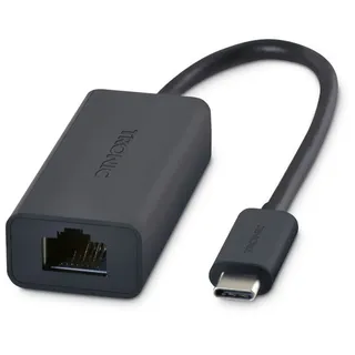 Tronic USB-C auf Ethernet Adapter Gigabit RJ45 Netzwerkadapter USB-Adapter, Gigabit-Ethernet-Anschluss (10/100/1000 Mbps) schwarz