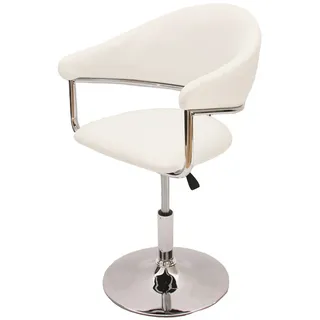 Einzelst�ck | Esszimmerstuhl HWC-L51, Drehstuhl Stuhl, Kunstleder ~ creme