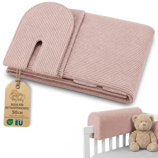 Totsy Baby Hülle für Bettkantenschutz nur Bezug ohne Schutz enthalten | Ersatzbezug für Rausfallschutz 50 cm Schutz nicht enthalten Kinderbett Babybett Kinderzimmer dekorativ Rosa B