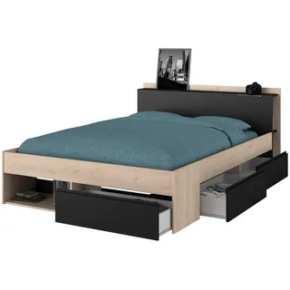 160 x 200 cm eiche jackson/schwarz