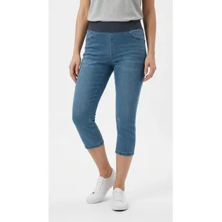 Freequent Caprileggings "FQSHANTAL-CA-DENIM", Damen, Gr. XXL, N-Gr, blau (medium blau denim), Denim/Jeans, Obermaterial: 66% Baumwolle, 21% Polyester, 11% Cupro, 2% Elasthan, unifarben, skinny fit 3/4-Länge, Hosen, mit extra breitem Bund
