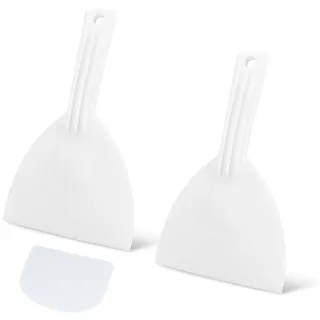 Katyjun 2 Stück Flexibler Teigspachtel Pizza, Pizzaspachtel Teigschaber Hart Kunststoff Scraper