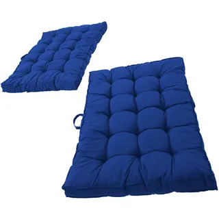 Ambiente Home Ambientehome Kastenkissen Loungekissen, 2er-Set 120 x 80 cm Blau Auflagen, 65 Prozent Baumwolle, 35 Prozent Polycotton