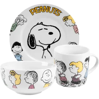 UNITED LABELS The Peanuts Snoopy Frühstücksset Teller, Schale - Tasse in Mehrfarbig | Gr.: onesize