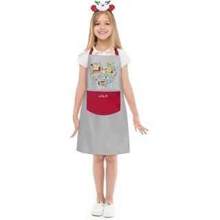 Viedouce Schürzen für Kinder Schule, Wasserdicht Kinderschürze Schürze Mädchen, Kinder Kochschürze Mädchen,Schurzen für Kinder für Schul Garten Bemalen Kochen (4-13jahre)