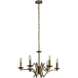 Searchlight Kronleuchter Ascout, Messing, Metall, 150 cm, höhenverstellbar, Lampen & Leuchten, Innenbeleuchtung, Hängelampen, Kronleuchter