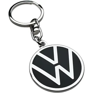 Volkswagen 000087010BQ Schlüsselanhänger Metall New Logo, schwarz, Durchmesser 37mm