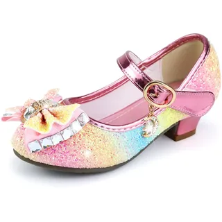 mama stadt Kinder Stöckelschuhe für Mädchen 3-10 Jahre, Prinzessinnen Schuhe Mädchen Bunte/32 - 32 EU