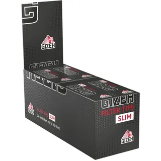 Gizeh Black Filter Tips Slim, 20 x 60 mm – Heftchen mit 35