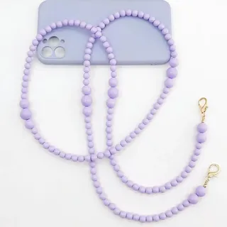 Wambere Perlen Universal Handy-Kette,Handykette Perlen Handyband Handyanhänge Handygurt Handschlaufe Bunte Perlen Handy Lanyard Handyhülle Kompatibel Mit Jedem Handy,Lila