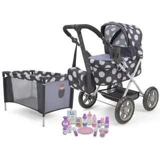509 Crew Doll Stroller Pram 18 Piece Combo Value Play Set, Ages 3+