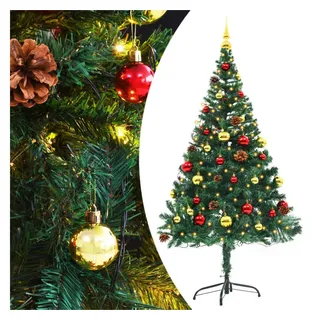 vidaXL Künstlicher Weihnachtsbaum mit Beleuchtung & Kugeln Grün 150 cm