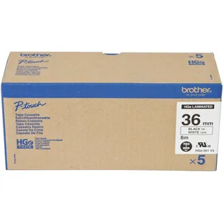Brother HG-261V5/HGe-261V5 schwarz auf weiß 5er Pack