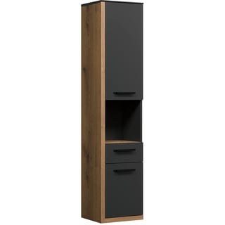 trendteam Hochschrank Synnax Holzoptik Anthrazit / Eiche