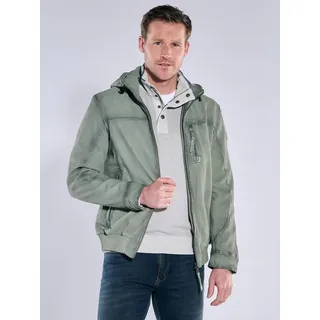 engbers Herren Lederjacke mit abnehmbarer Kapuze Grün regular uni Kapuze - 58