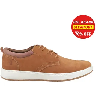 Hush Puppies Bowen Herren Freizeit Leder Schnürschuhe Hellbraun