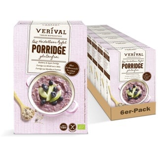 Verival Porridge Heidelbeer Apfel | 6 x 350g | vegan | ohne Palmöl | glutenfrei | ohne Zuckerzusatz | hangefertigt in Tirol