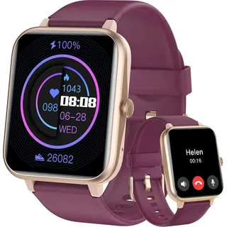für Damen Herren,Sportuhr mit Herzfrequenzmessung,SpO2,Schrittzähler,Schlafmonitor,110+ Trainingsmodi Bluetooth Anrufe