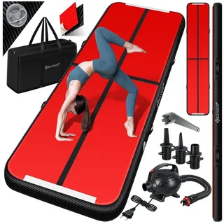 Kesser KESSER® Turnmatte Aufblasbar Airtrack Fitness-Matte Gymnastikmatte inkl. Tragetasche & elektr. Luftpumpe Yogamatte, Tumbling Matten, Trainingsmatte, Turn- & Fitness
