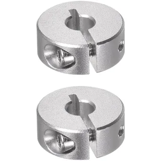 QUARKZMAN 2Stk Geteilte Stellringe 6mm Bohrung 20mm AD 8mm Breite Aluminiumlegierung Tiefenanschlagringe für Rad Schubkarren Achsgetriebe Einheiten Maschine Werkzeug Industrie Eloxierung